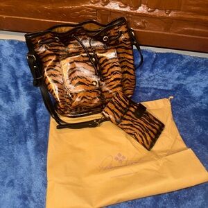 Patricia Nash Tiger Print Shoulder Bag with Pouch